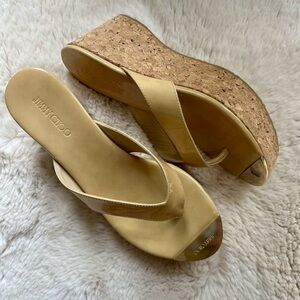 🚫SOLD🚫. Jimmy Choo  Vintage Beige Wedge Sandals